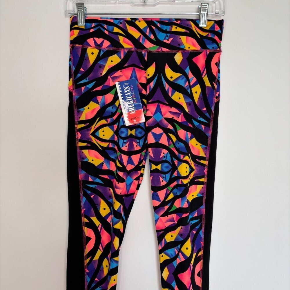AMERICANS FASHION NEW Legging Women 26" Waist Colorful Abstract Gym Stretch Yoga